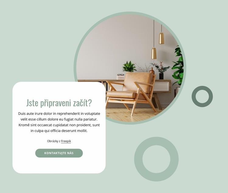 Skandinávský design interiéru Šablona webové stránky