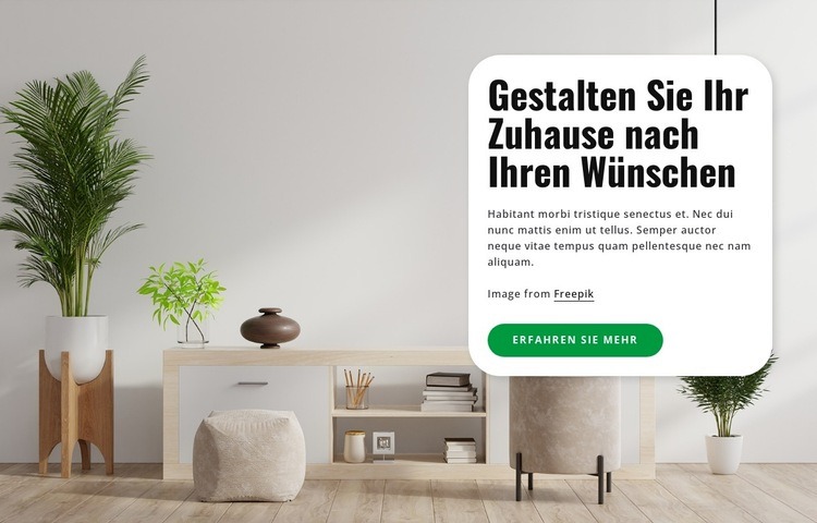 Gestalten Sie Ihr Zuhause Eine Seitenvorlage