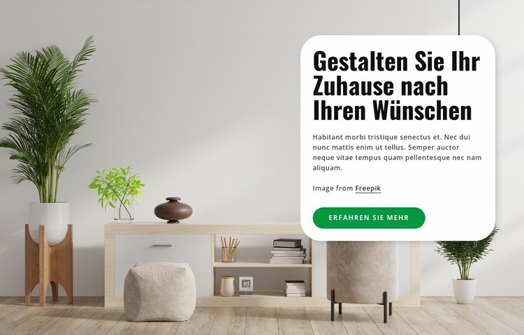 Gestalten Sie Ihr Zuhause Website Builder-Vorlagen