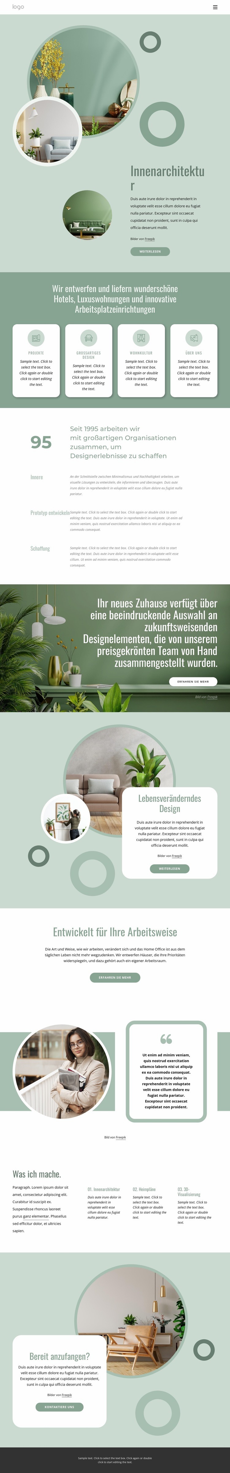 Funktionale Innenarchitektur Website-Modell