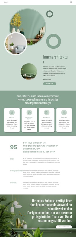 Funktionale Innenarchitektur – Einfache Website-Vorlage