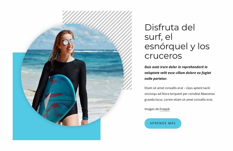 Disfruta del surf Maqueta de sitio web