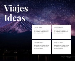 Página HTML Para Ideas De Viaje