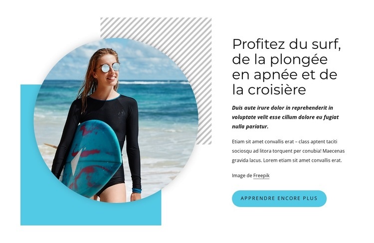 Profitez du surf Maquette de site Web