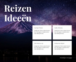 Pagina-HTML Voor Reisideeën