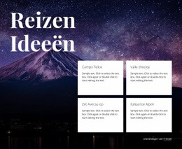 Reisideeën - Gratis Websitesjabloon