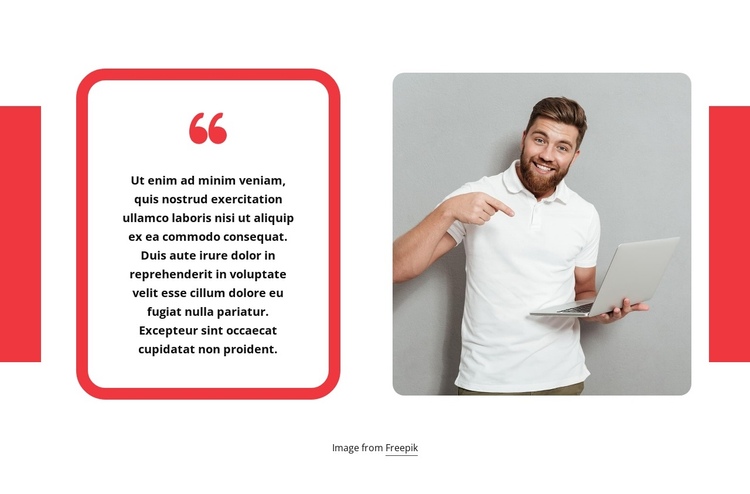 Testimonial block with rectangle One Page Template