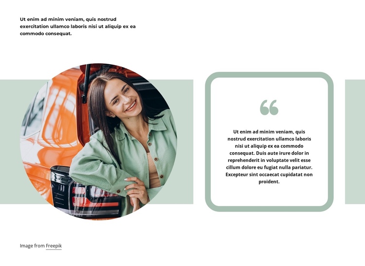 Testimonial block with circle image One Page Template