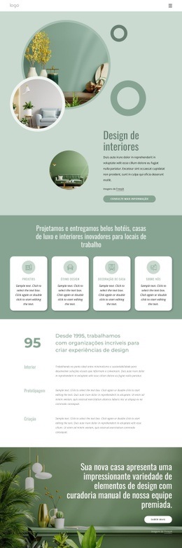 Design De Interiores Funcional - Modelo HTML5 Responsivo