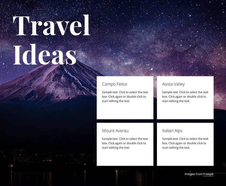 Travel ideas Static Site Generator