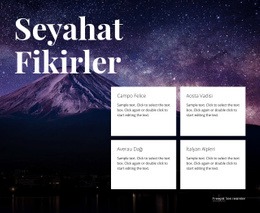Seyahat Fikirleri - Herhangi Bir Cihaz Için Bir Sayfa Şablonu
