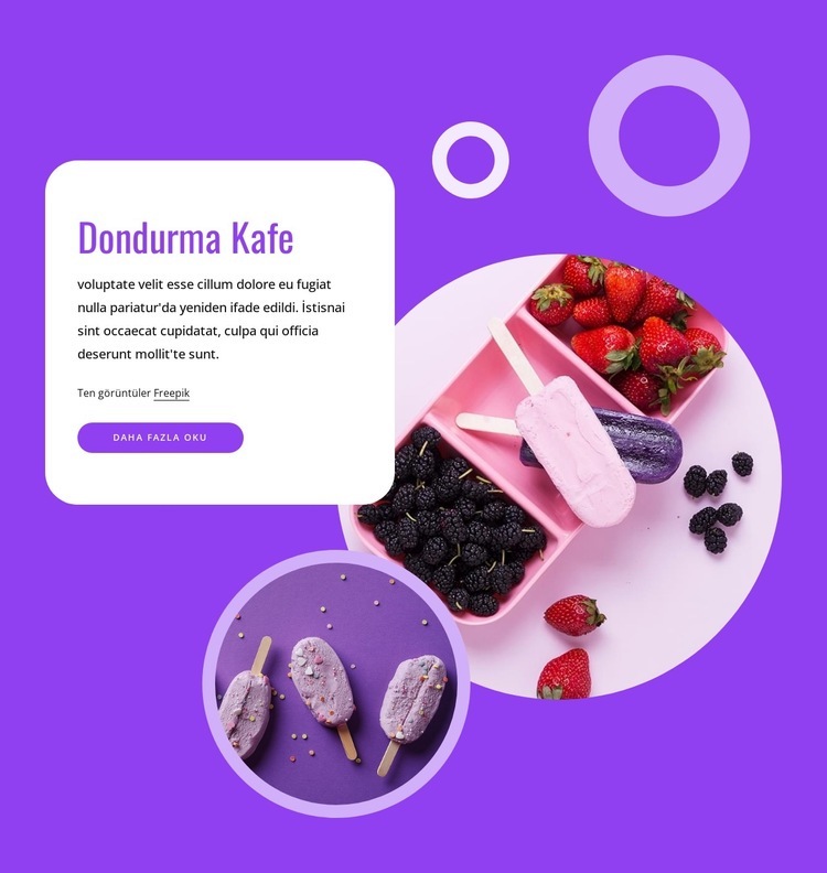 Yağsız donmuş yoğurt Web sitesi tasarımı