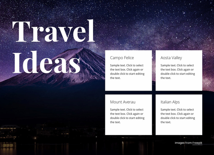 Travel ideas Web Page Design