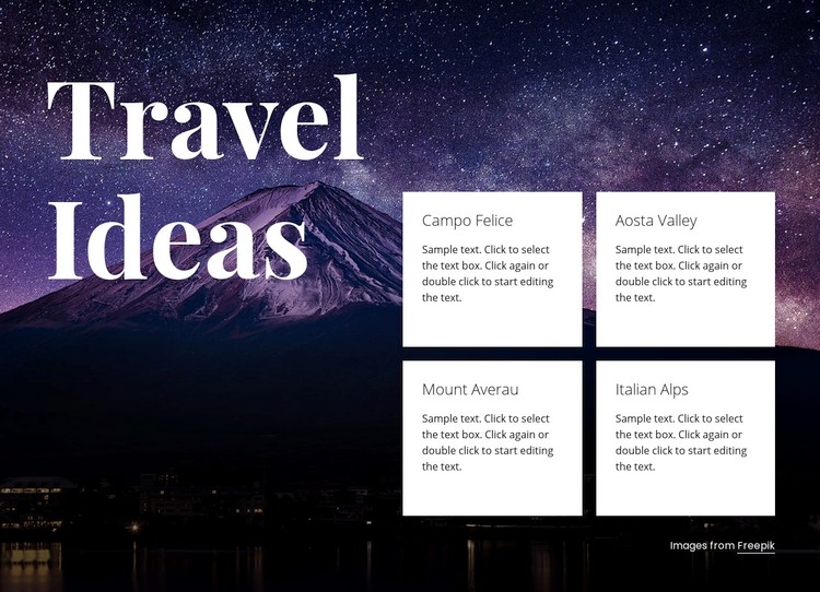 Travel ideas Webflow Template Alternative