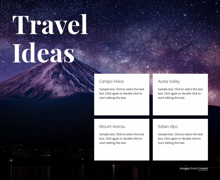 Travel ideas Website Mockup