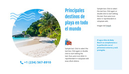 Principales Destinos De Playa: Plantilla De Sitio Web HTML