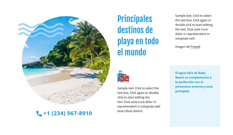 Principales destinos de playa Plantilla HTML5