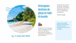 Principales Destinos De Playa - Plantilla De Una Página