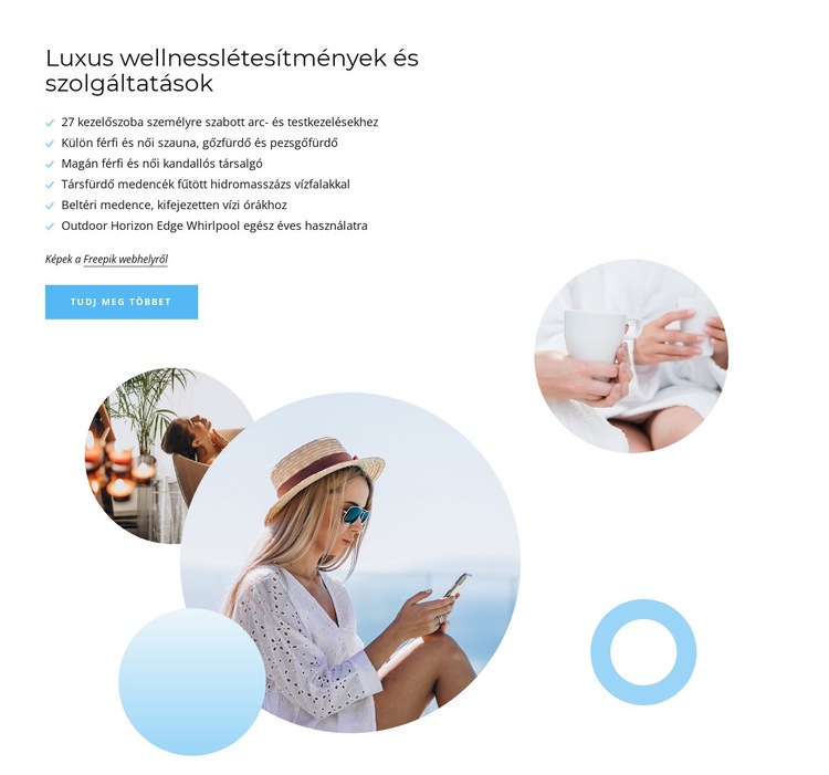 Luxus wellness szolgáltatások Weboldal sablon