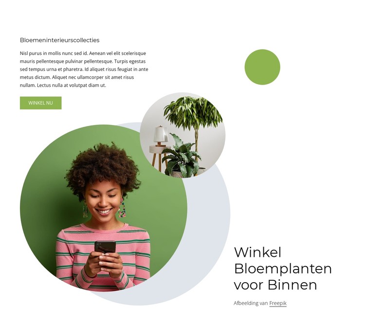 Bloemplanten voor binnen CSS-sjabloon