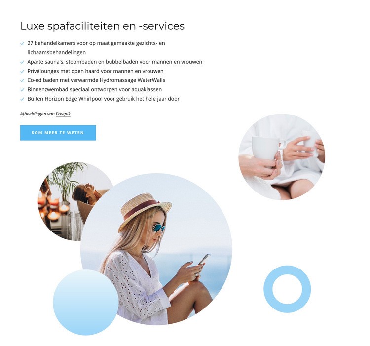 Luxe spa-diensten Website mockup