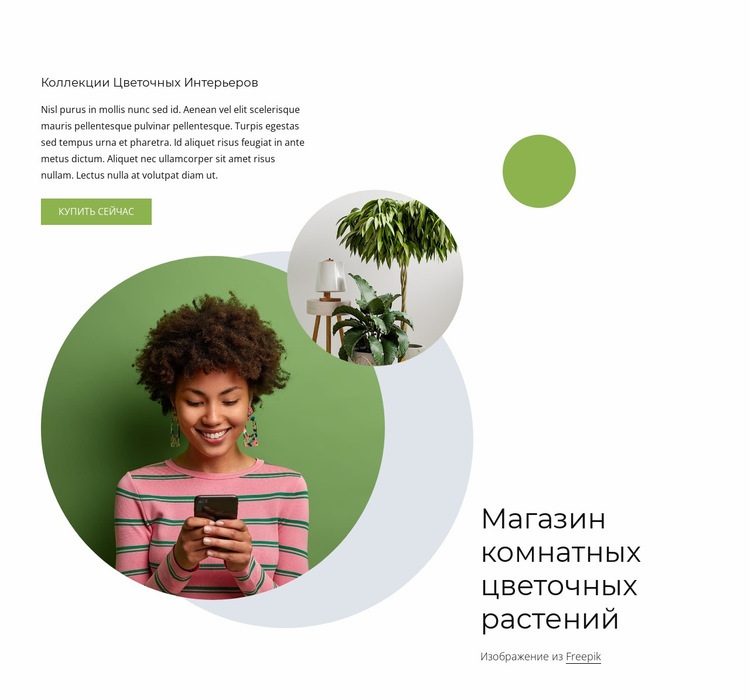 Комнатные цветочные растения HTML5 шаблон