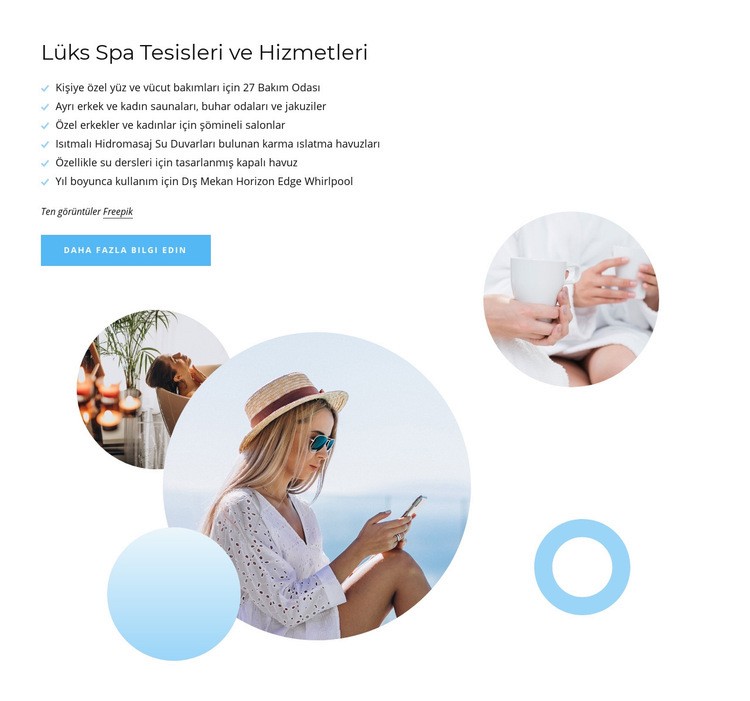 Lüks spa hizmetleri Web Sitesi Mockup'ı