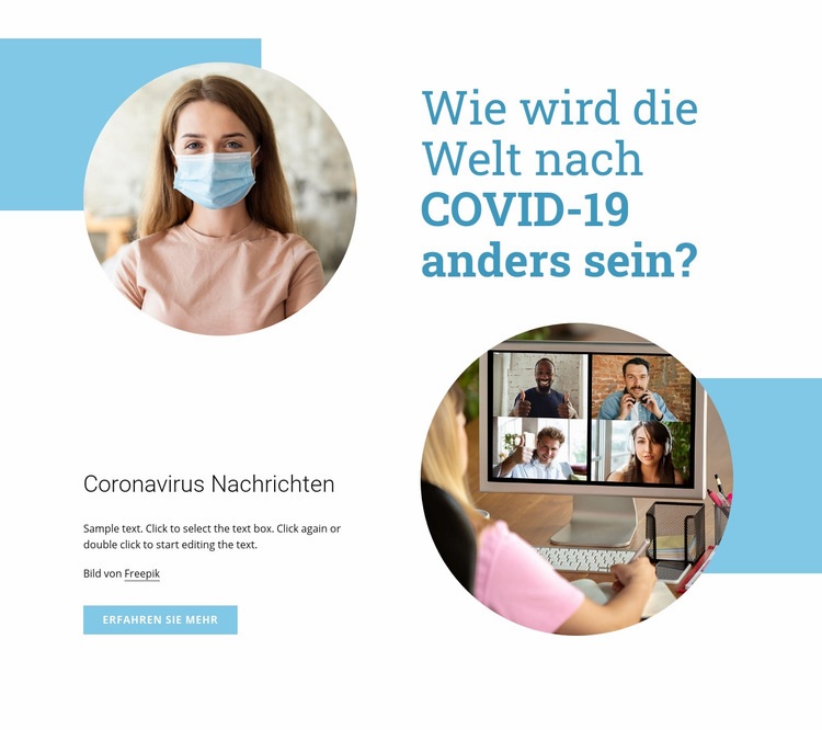 Die Welt nach Covid-19 Website design