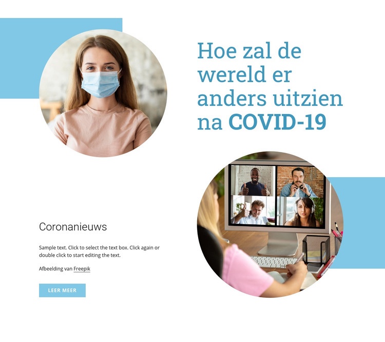 De wereld na Covid-19 HTML5-sjabloon