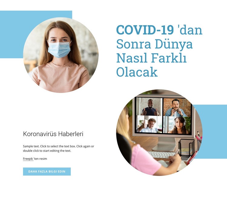 Covid-19'dan sonra dünya Bir Sayfa Şablonu