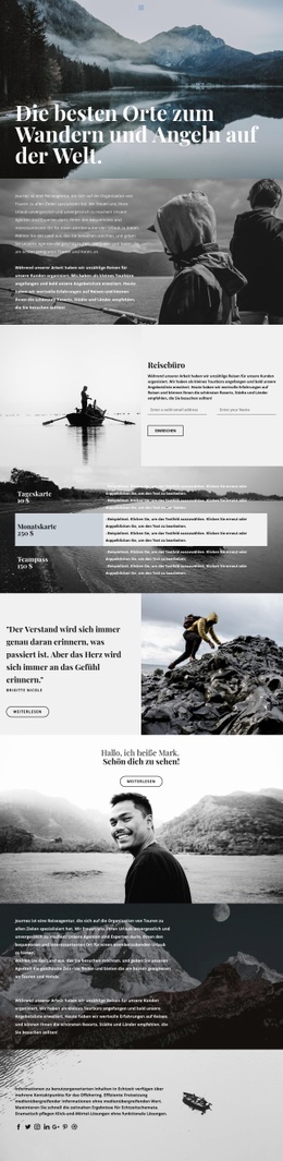 Beste Orte Zum Wandern Und Angeln Website-Design