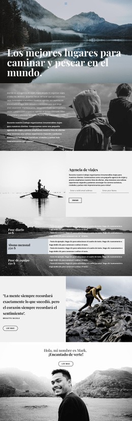 Los Mejores Lugares Para Practicar Senderismo Y Pesca - Maqueta De Sitio Web Gratuita