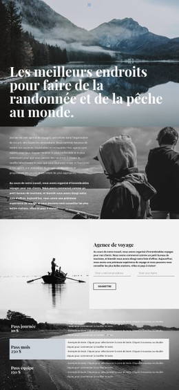 Page Web Pour Meilleurs Endroits Pour La Randonnée Et La Pêche