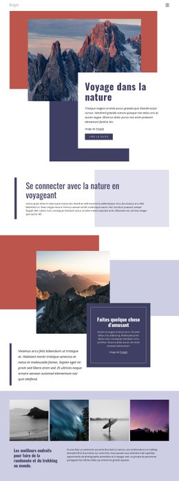 Voyage Dans La Nature : Modèle De Site Web Simple