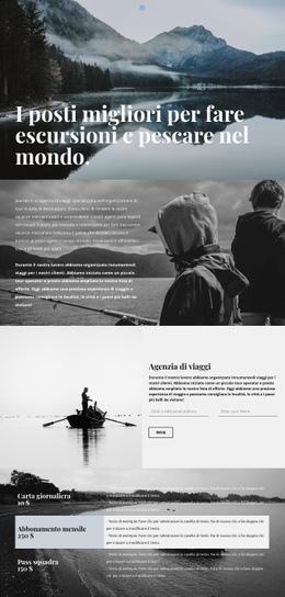 I Posti Migliori Per L'Escursionismo E La Pesca - Modello Di Sito Web A Pagina Singola