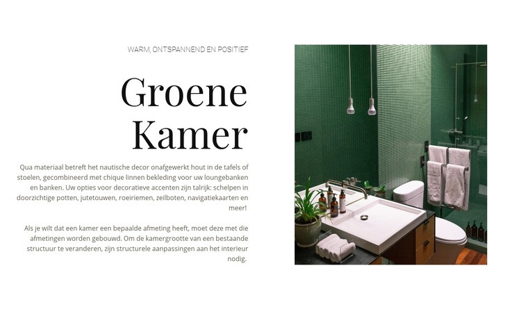 Groene kleur in interieur CSS-sjabloon