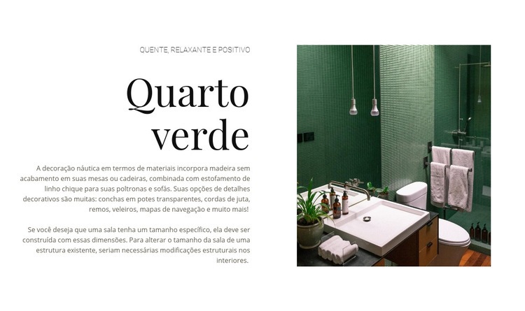 Cor verde no interior Tema WordPress