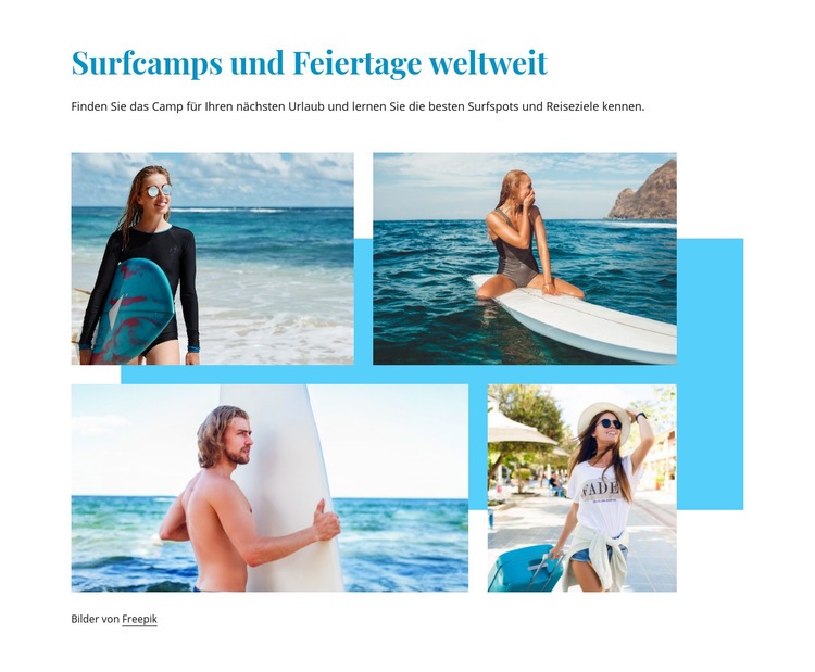 Surfcamps Eine Seitenvorlage