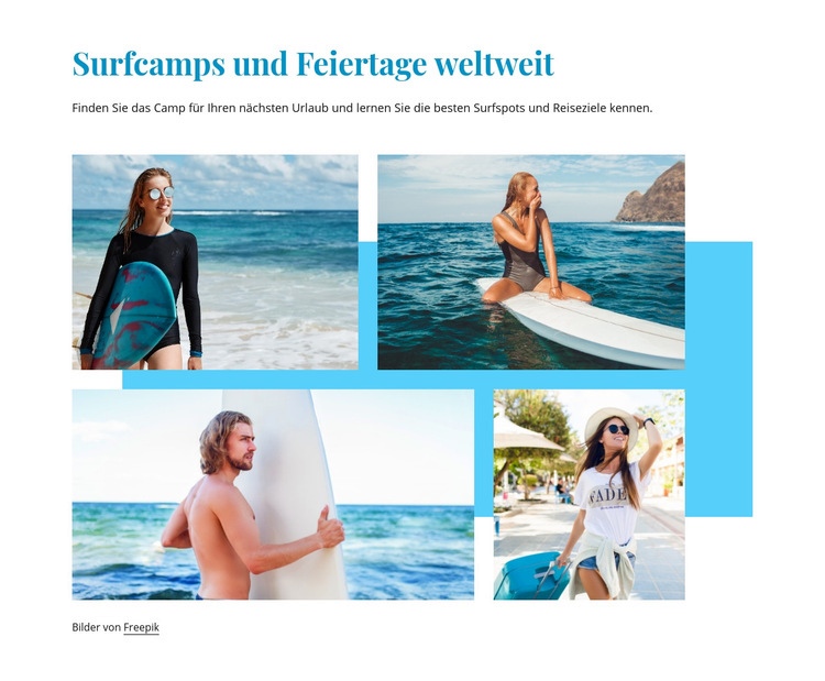 Surfcamps Landing Page