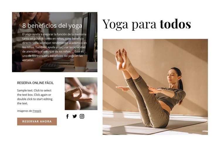 Yoga para todos Plantillas de creación de sitios web