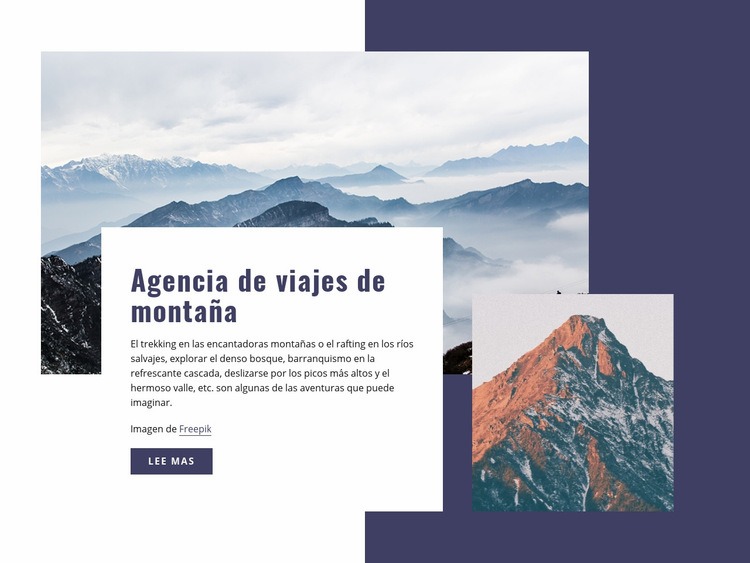 Viajar por la montaña Diseño de páginas web