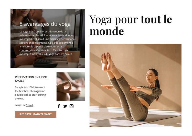 Yoga pour tous Modèles de constructeur de sites Web