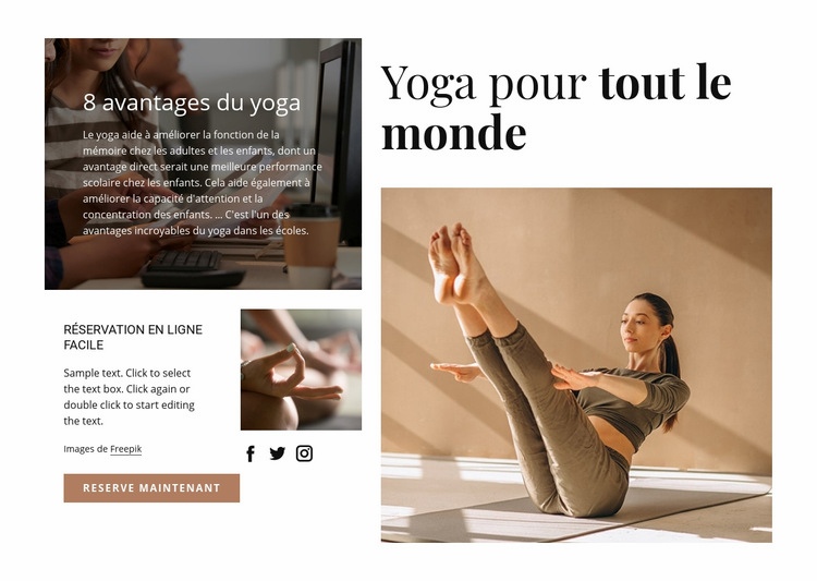 Yoga pour tous Modèle d'une page