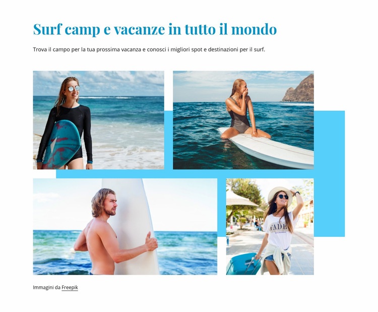Campi di surf Mockup del sito web