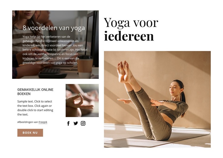 Yoga voor iedereen Website Builder-sjablonen