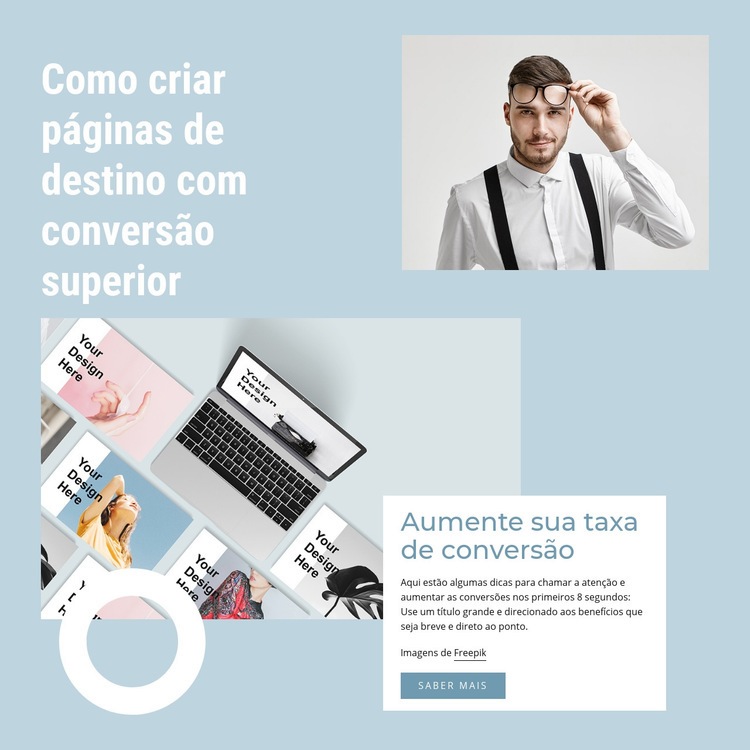 Aumente sua taxa de conversão Construtor de sites HTML