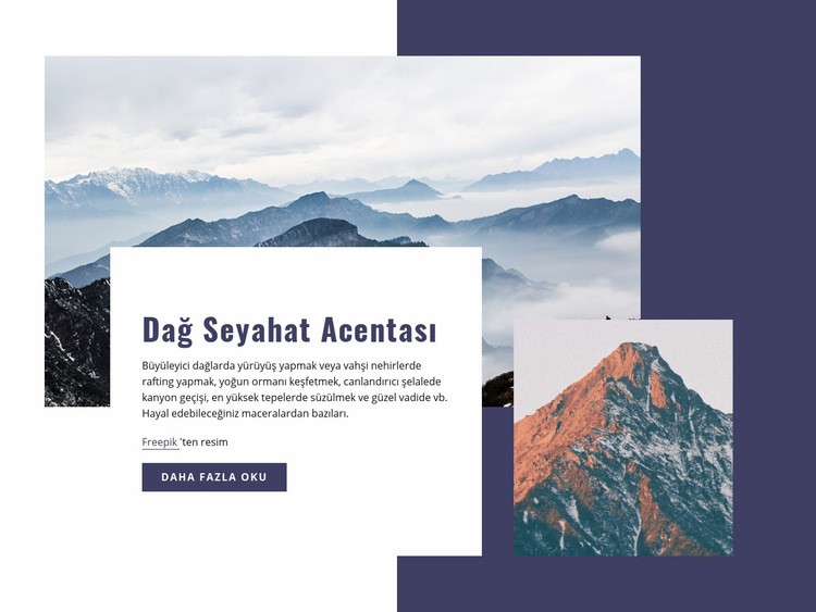 Dağ yolculuğu Web Sitesi Mockup'ı