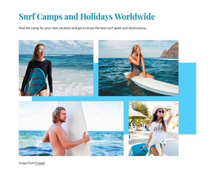 Surf camps Web Page Design