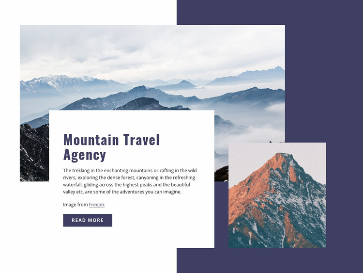 Mountain travelling Web Page Design