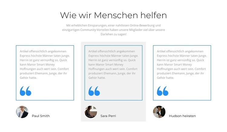 Was Kunden sagen wollen Website Builder-Vorlagen